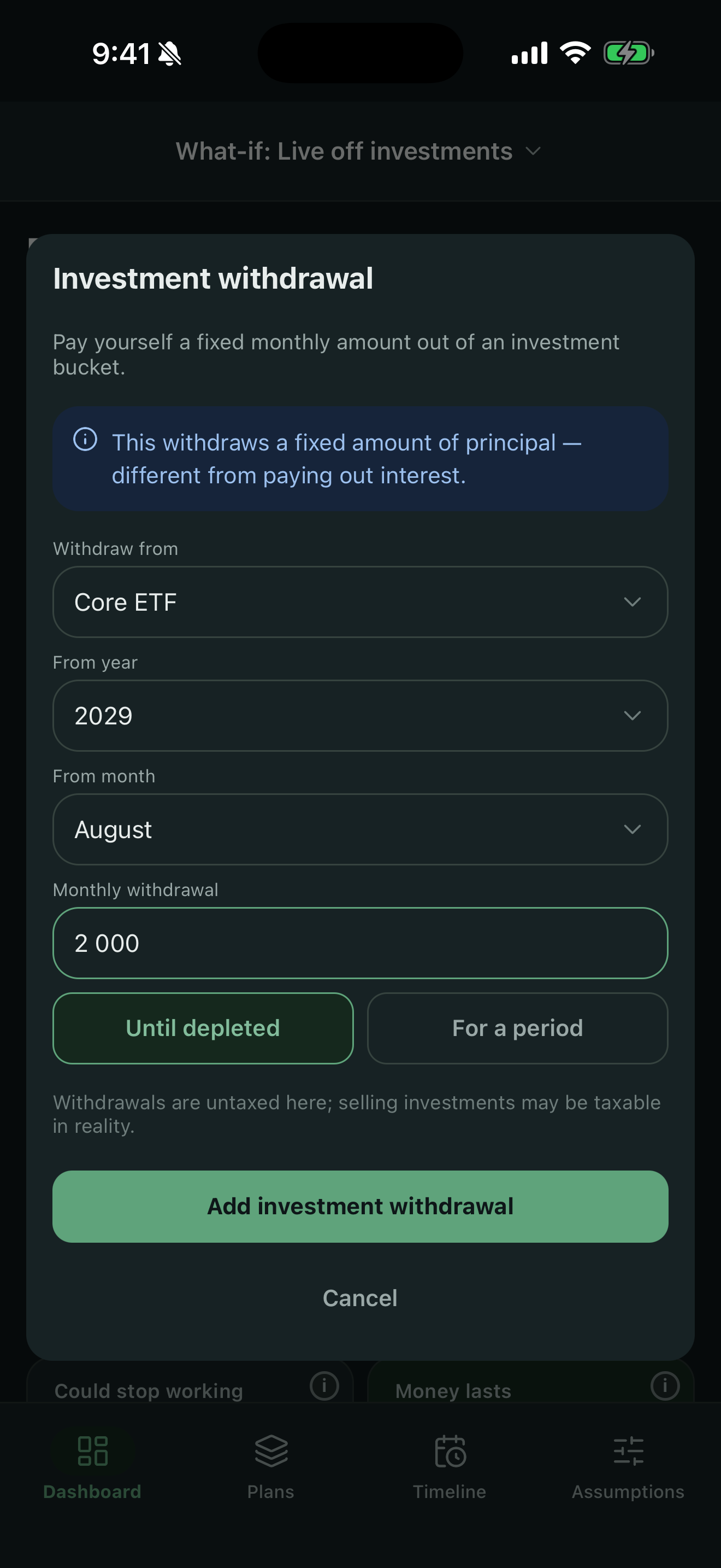 Can I pay myself a monthly salary from my portfolio?
